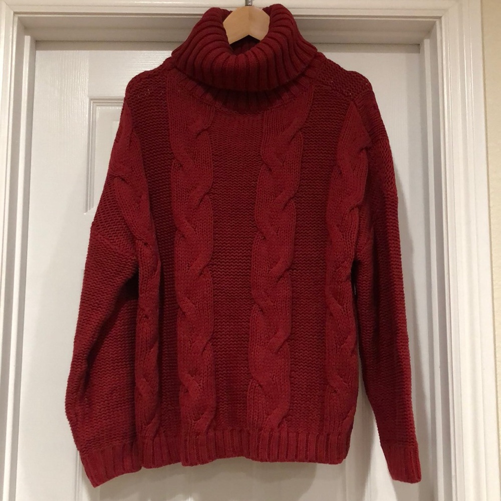 New Red Turtleneck Sweater